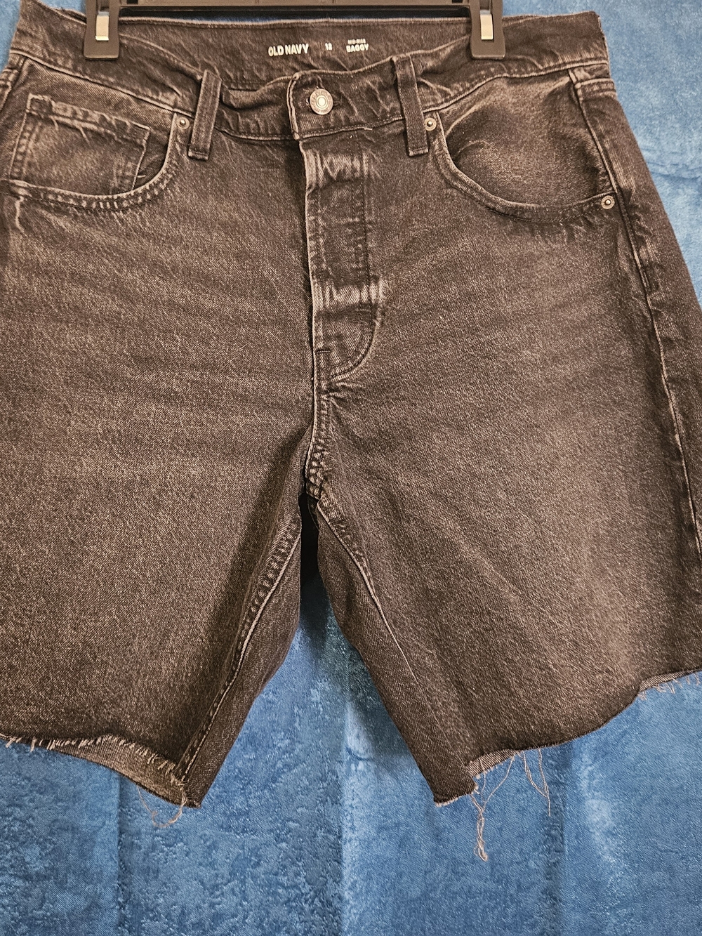 Old Navy Black Frayed Hem Denim Shorts